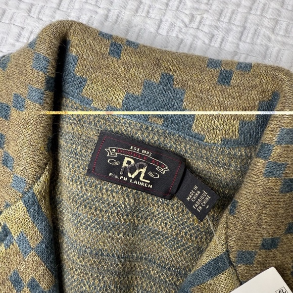 $995 RRL Ralph Lauren Southwestern Cotton Linen Wool Cardigan WOMEN Sz XS 1 RARE - Picture 8 of 16